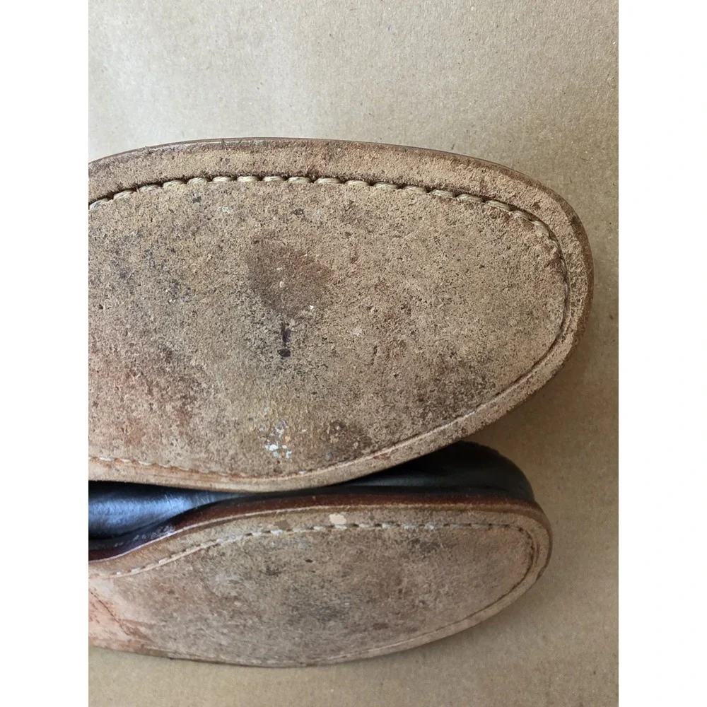 G.H. Bass Weejuns Sz 9.5 D Carl Slip-On Leather Belk 125 Dress Shoes Black Brown